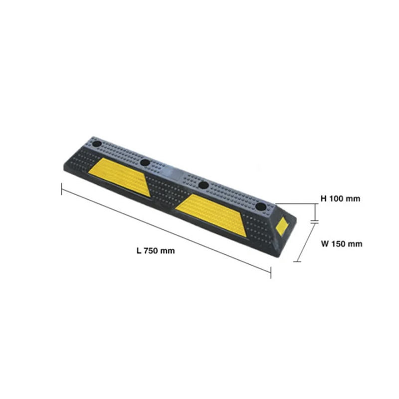 Tope de goma resistente para ruedas, bloque de estacionamiento para automóviles y camiones, tira reflectante de seguridad