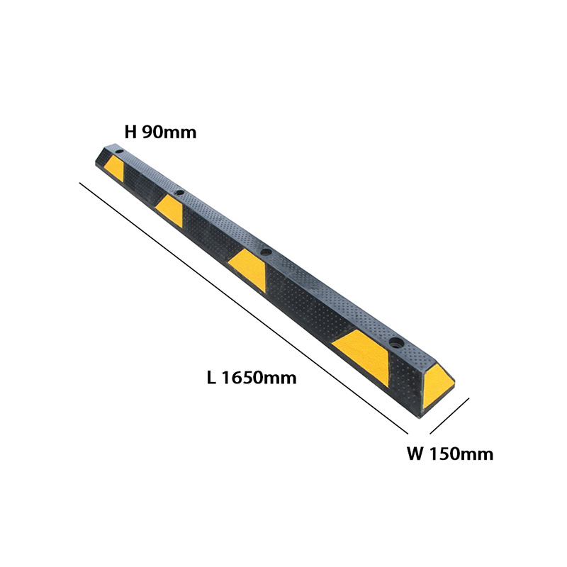 Bloque de estacionamiento de goma resistente, tope de rueda con tiras reflectantes para automóviles, camiones, vehículos recreativos y remolques