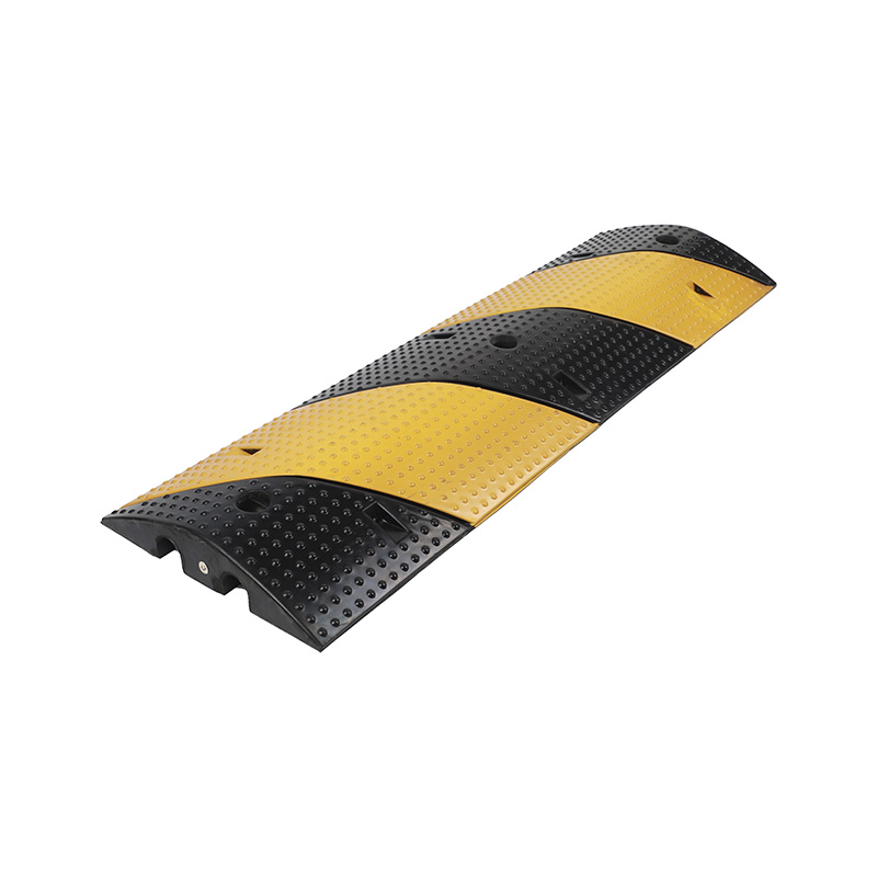 Tope de velocidad de caucho de alta durabilidad, seguridad amarillo y negro, tiras reflectantes para entrada o estacionamiento
