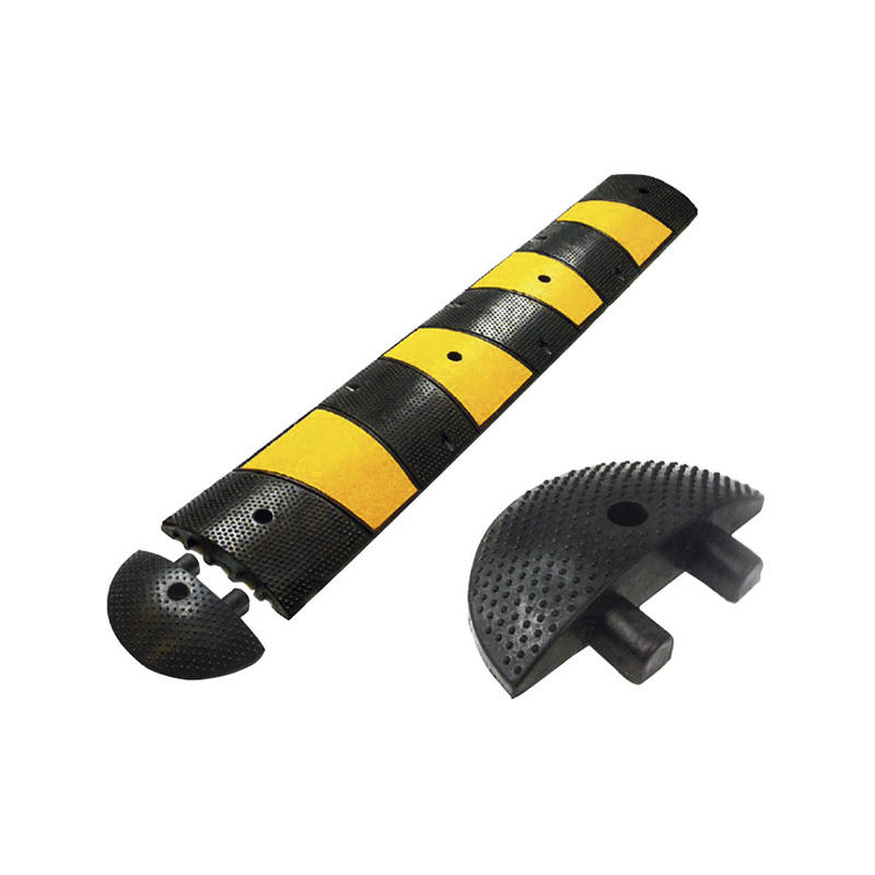 Tope de velocidad de goma de seguridad duradero, amarillo y negro de alta visibilidad, calmante del tráfico, rampa de estacionamiento y entrada