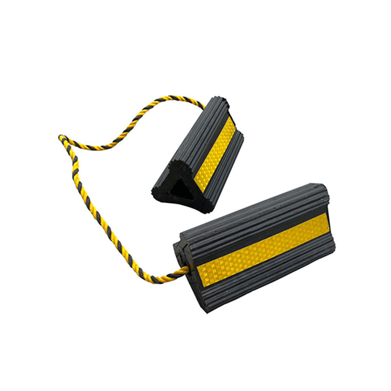 Calzos para ruedas de goma de alta resistencia, rayas reflectantes amarillas de seguridad con cuerda