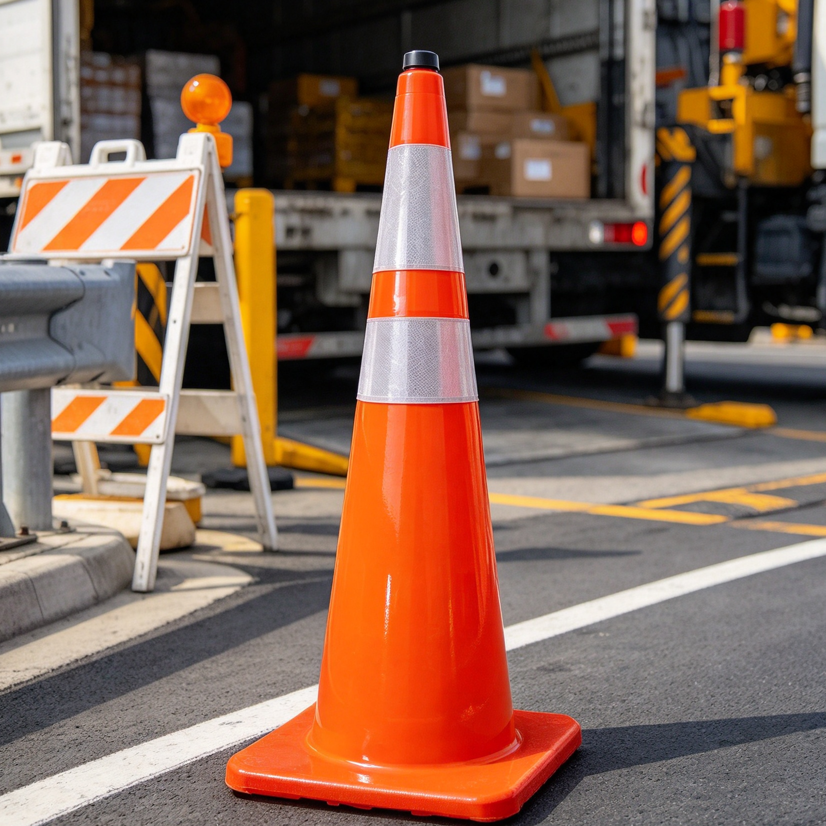¿Cómo puede un cono de tráfico ponderado mejorar la seguridad en el estacionamiento?